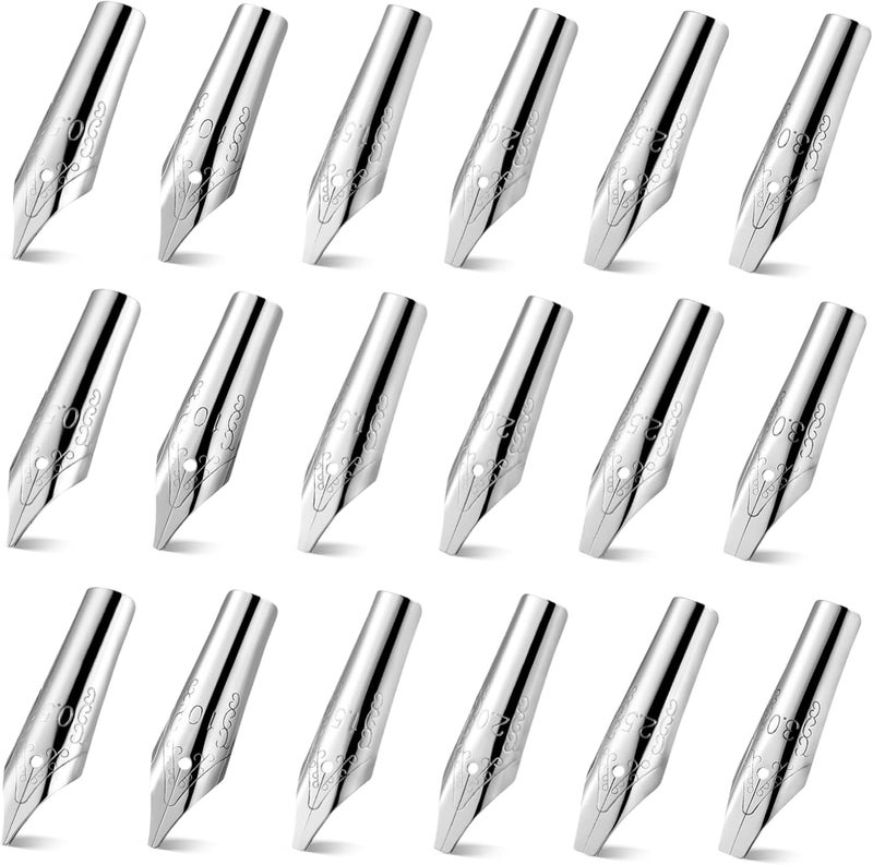 NUOBESTY 30 Pcs Fountain Pen Nibs, Stainless Steel Calligraphy Pen Nibs, Replacement Nibs for Fountain Pens, 6 Sizes (0.5+1+1.5+2+2.5+3), Smooth Ink Flow, Ideal for Students and Artists - Image 1
